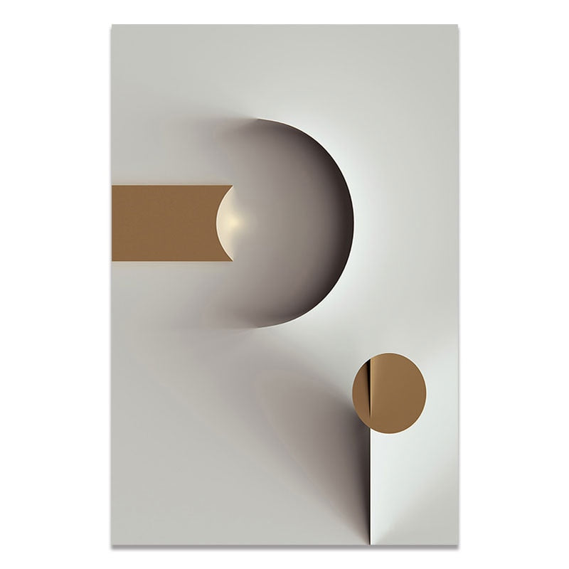 Geometric Tonal Abstract Canvas Art
