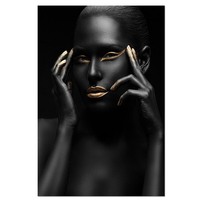 Golden Expression Art Canvas Print