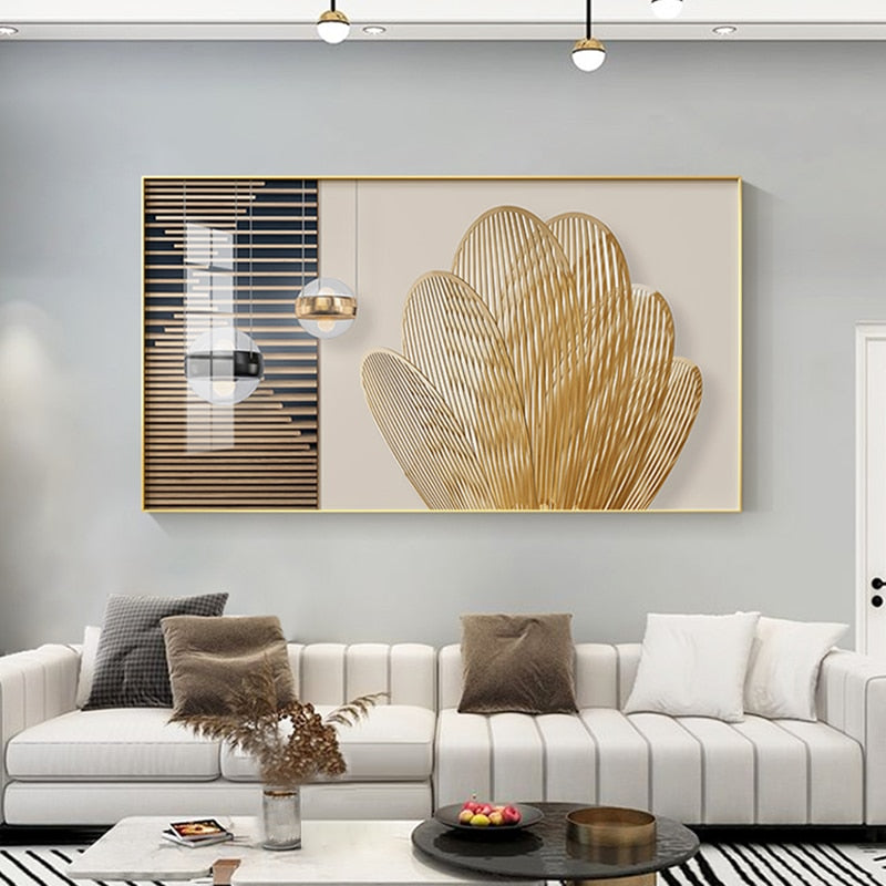 Lux Minimalist Abstract Gold Canvas Print