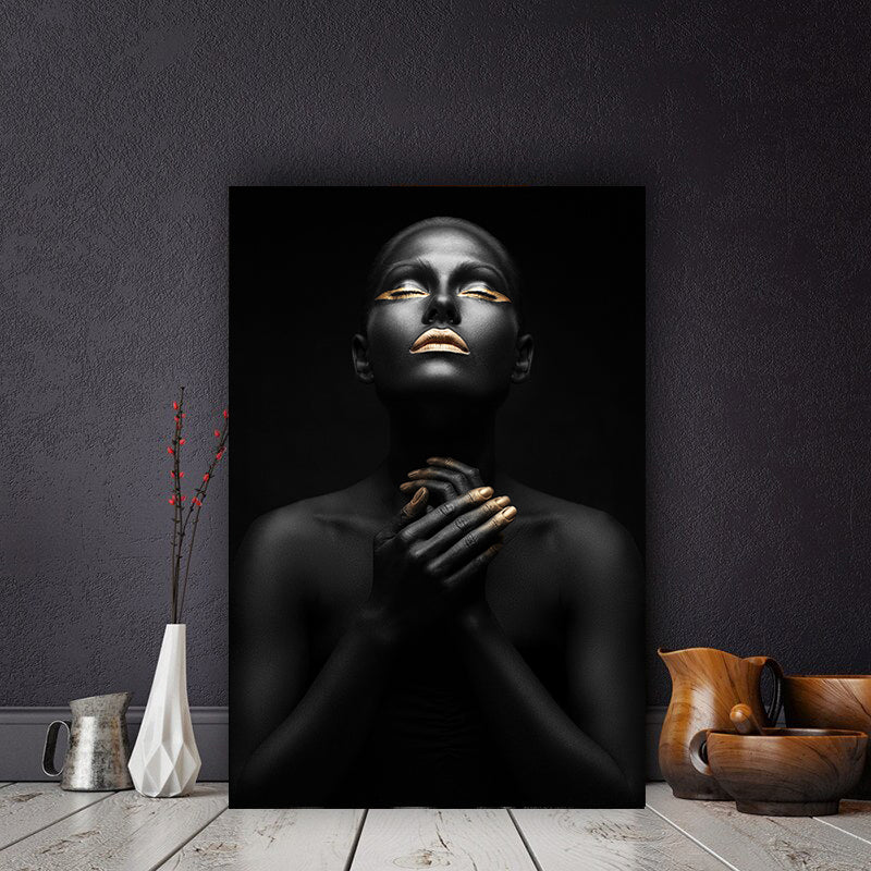 Golden Expression Art Canvas Print