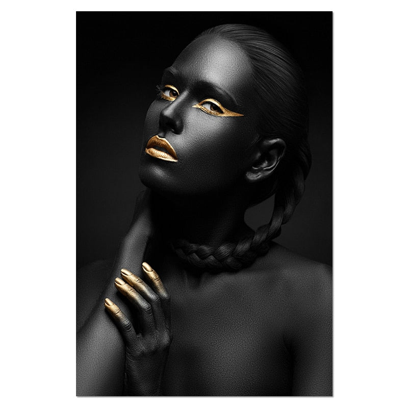 Golden Expression Art Canvas Print