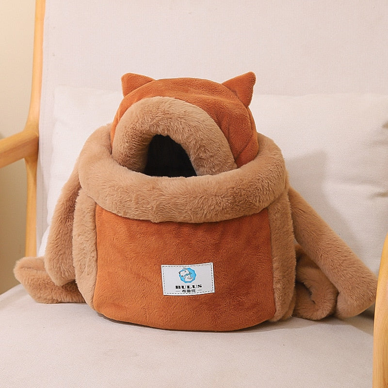 Fur Plush Pet Backpack Carrier