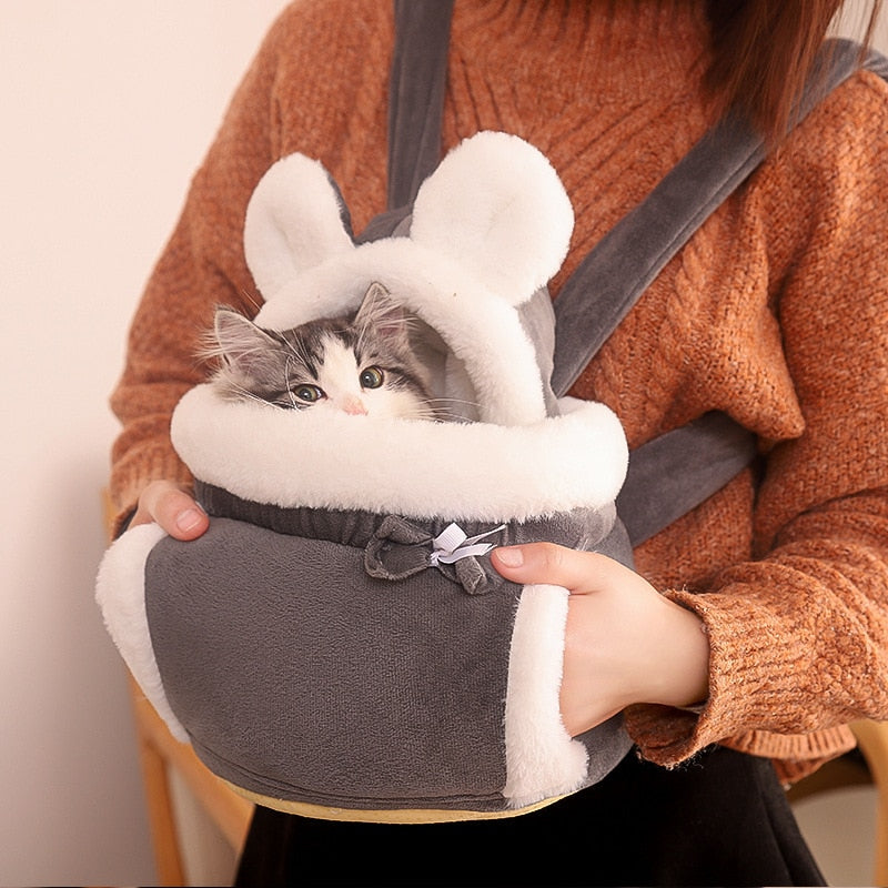 Fur Plush Pet Backpack Carrier