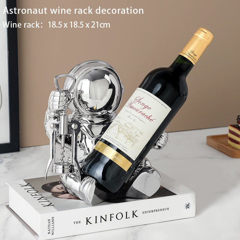 Golden Astro Wine Rack Decor