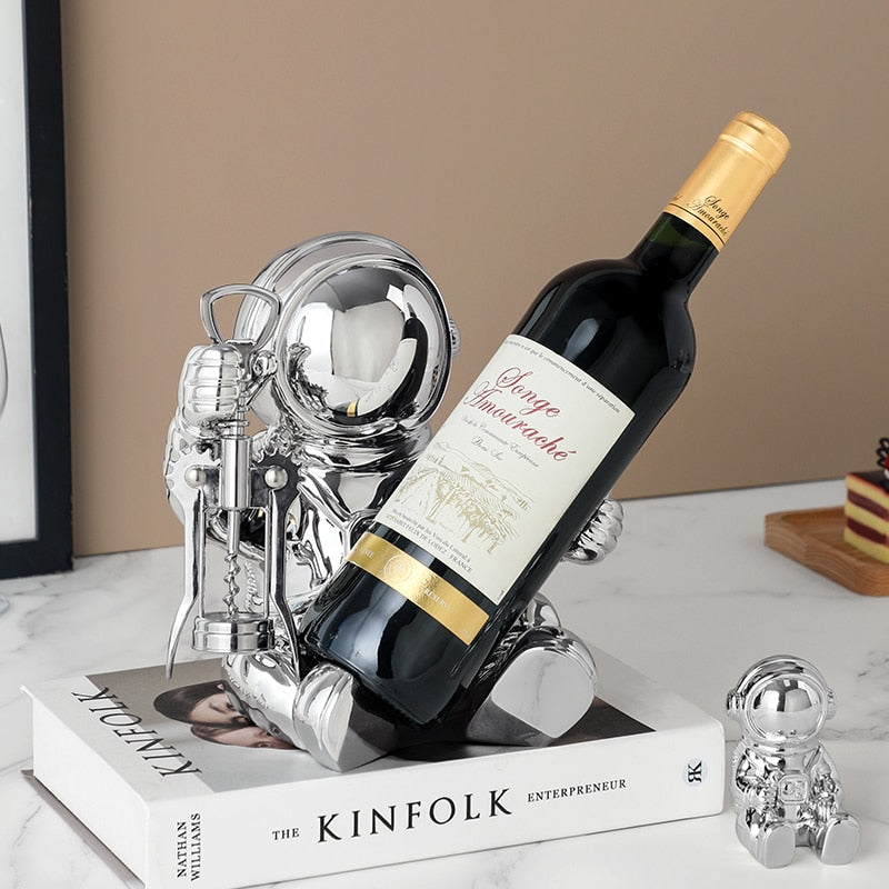 Golden Astro Wine Rack Decor