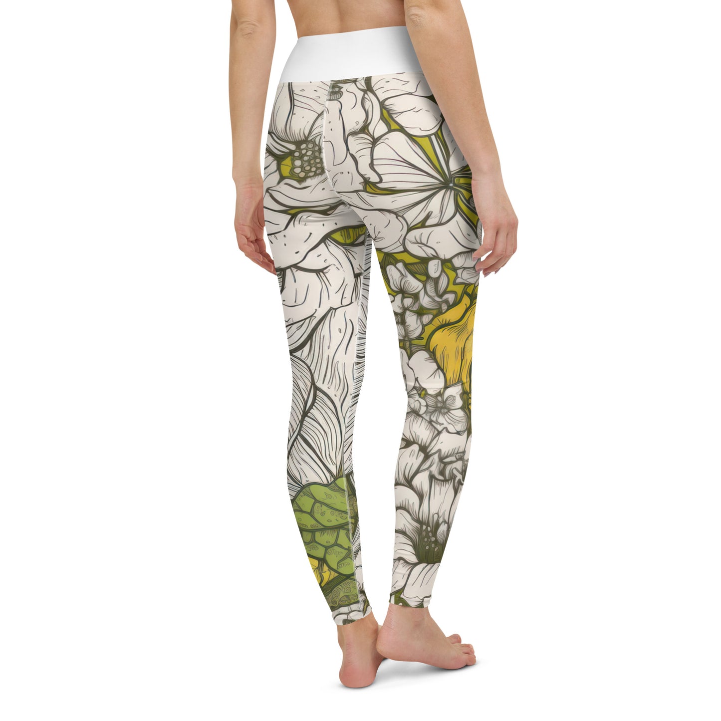Floral Green Yoga Leggings