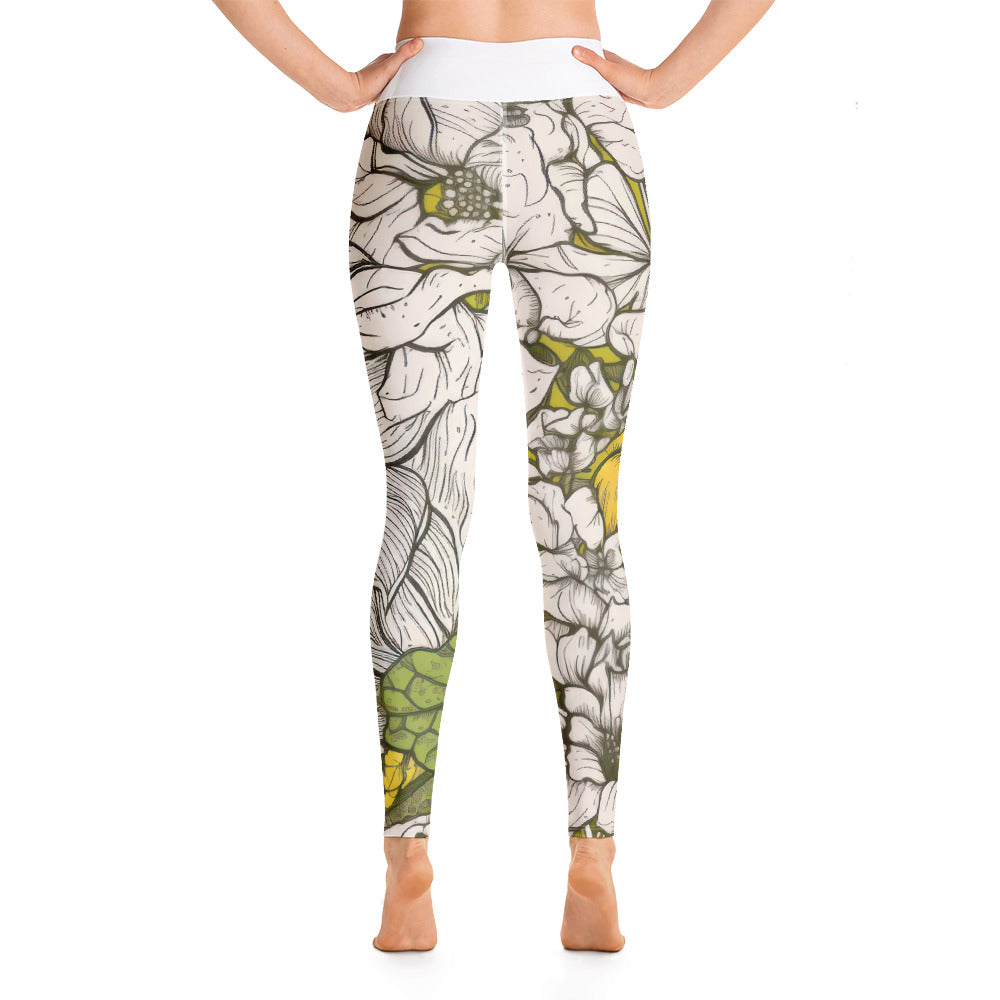 Floral Green Yoga Leggings