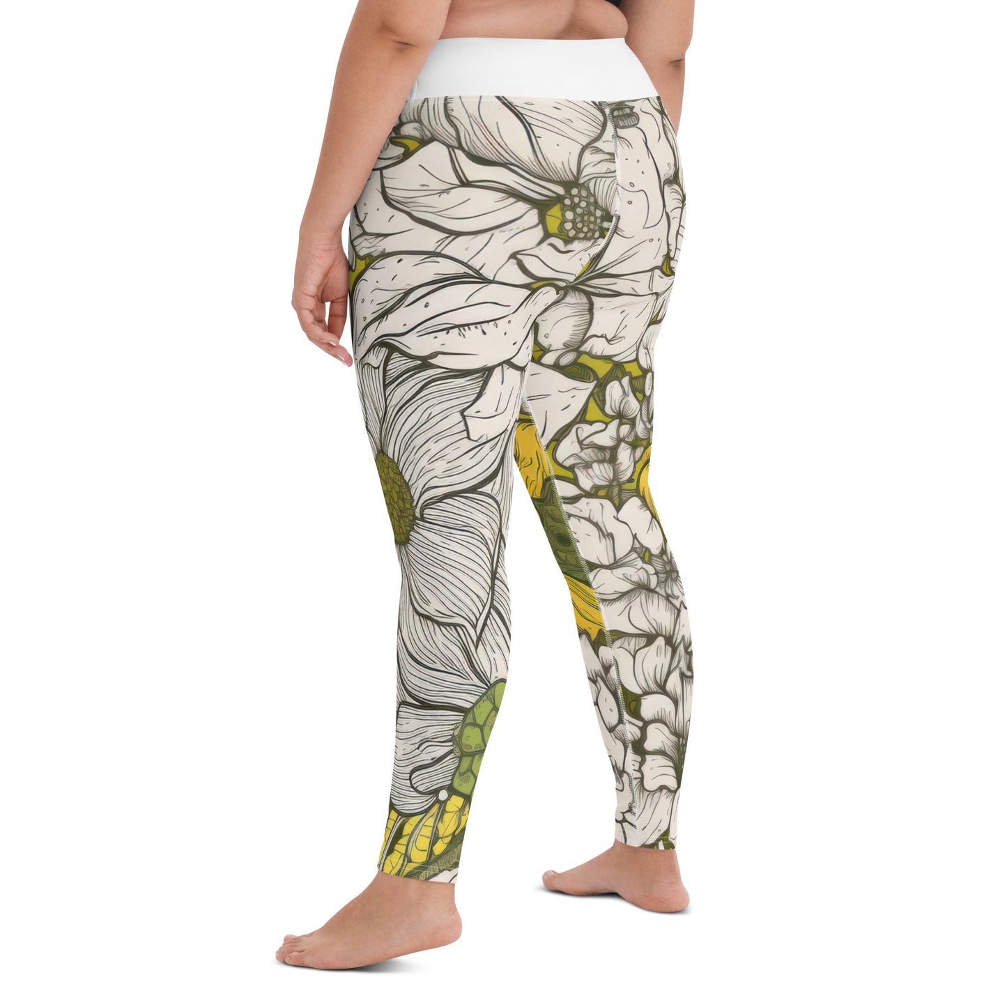 Floral Green Yoga Leggings