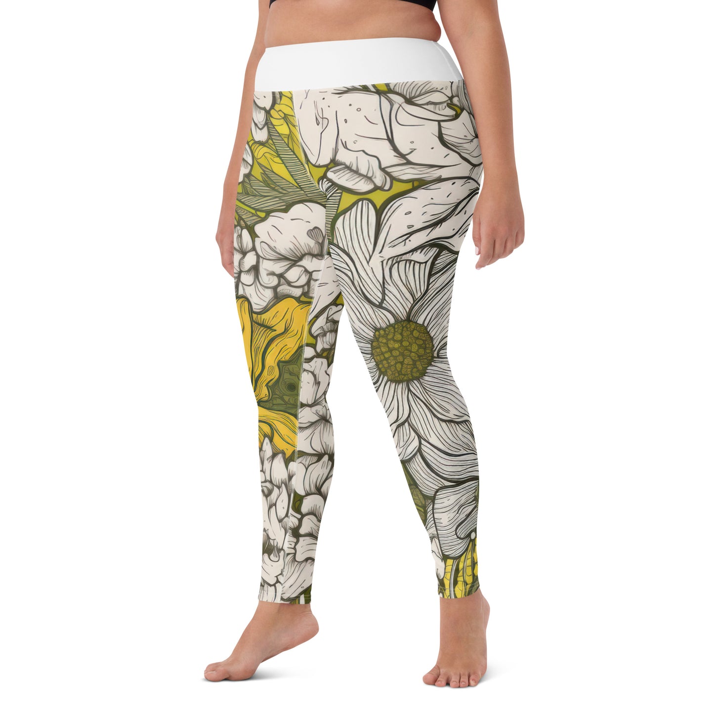 Floral Green Yoga Leggings