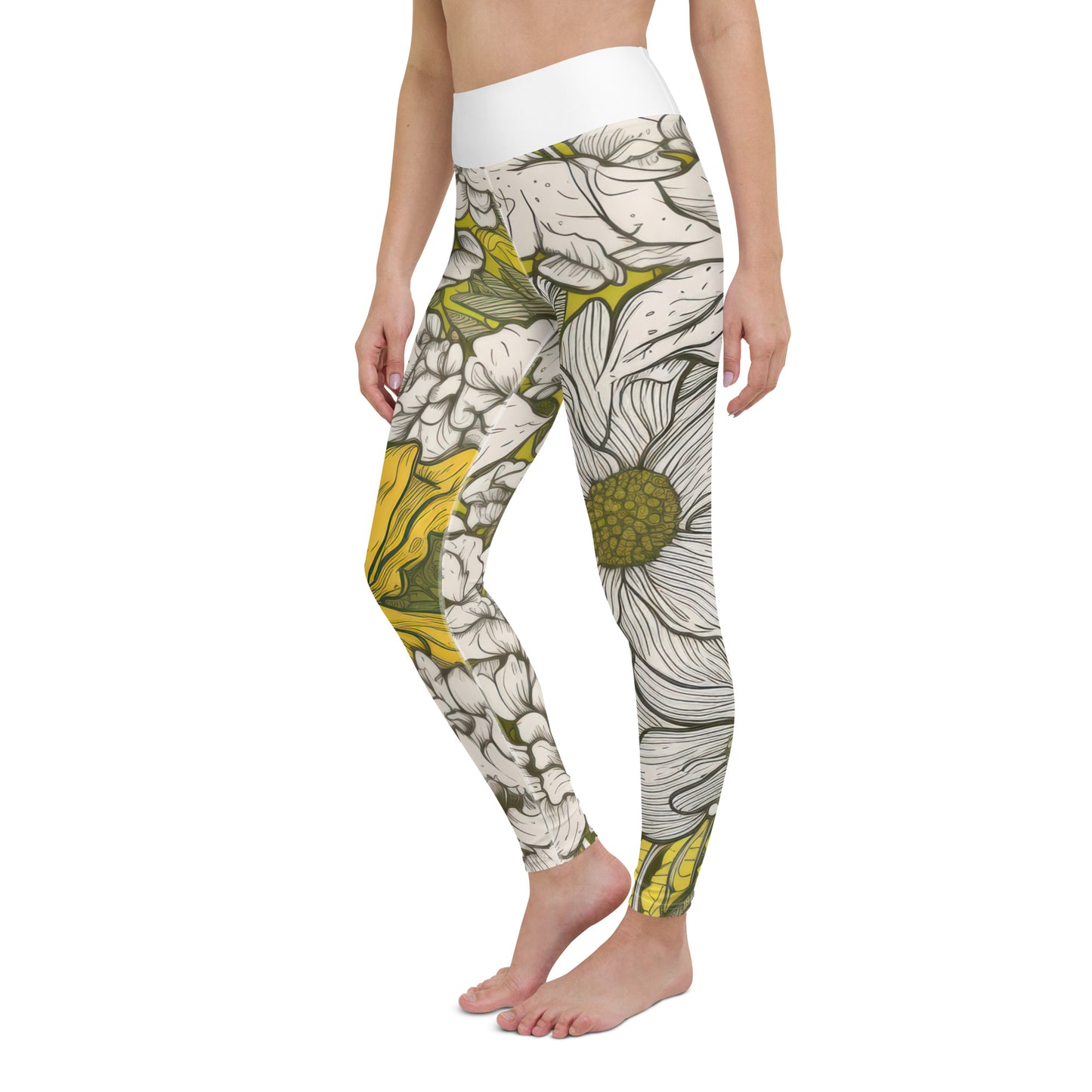 Floral Green Yoga Leggings