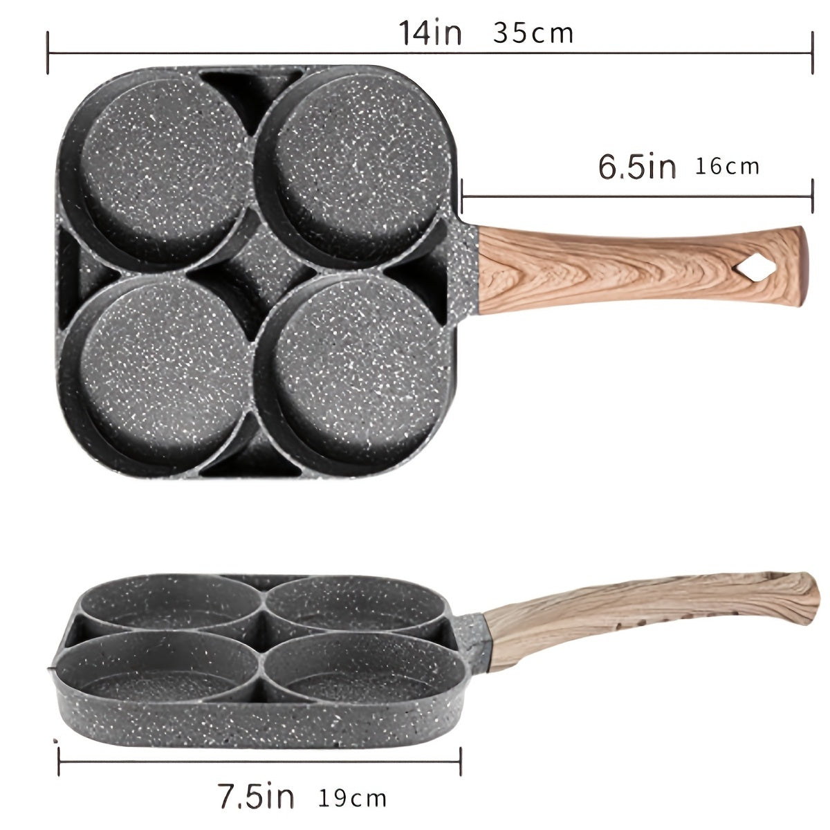 Quad Holes Non Stick Iron Pan