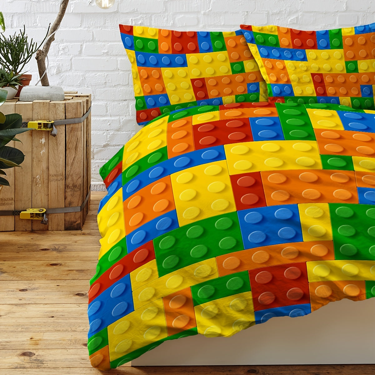 Colorful Block Pattern Duvet Cover Set