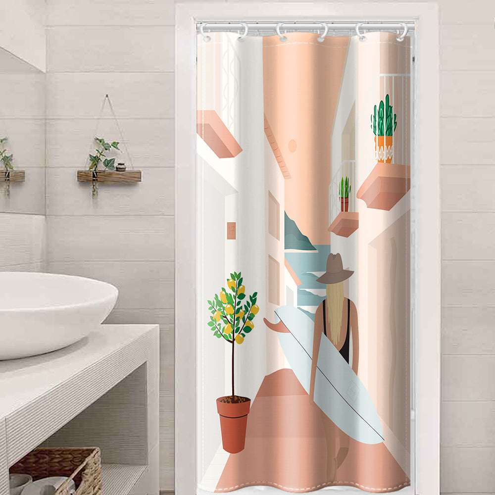 Flowing Modern Shower Curtain