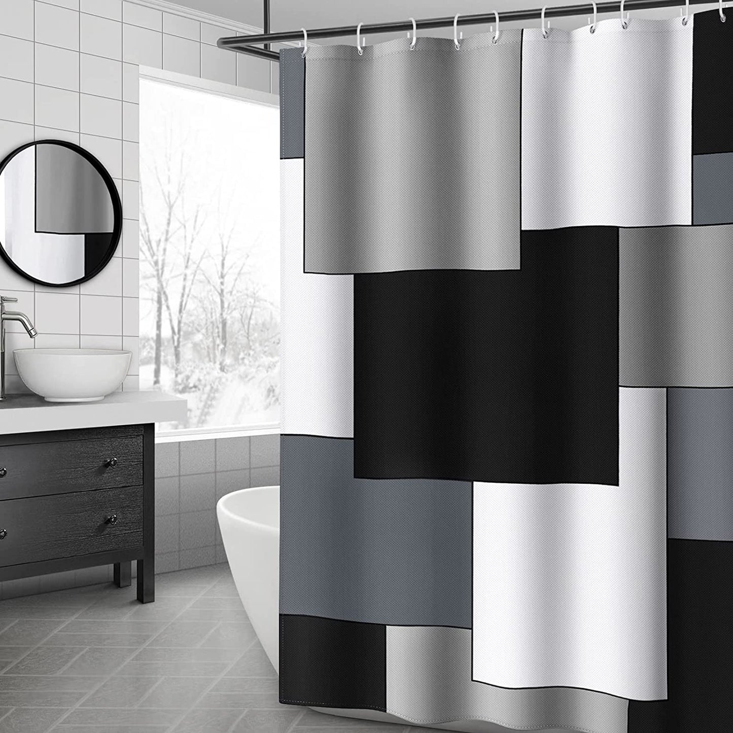 Flowing Modern Shower Curtain
