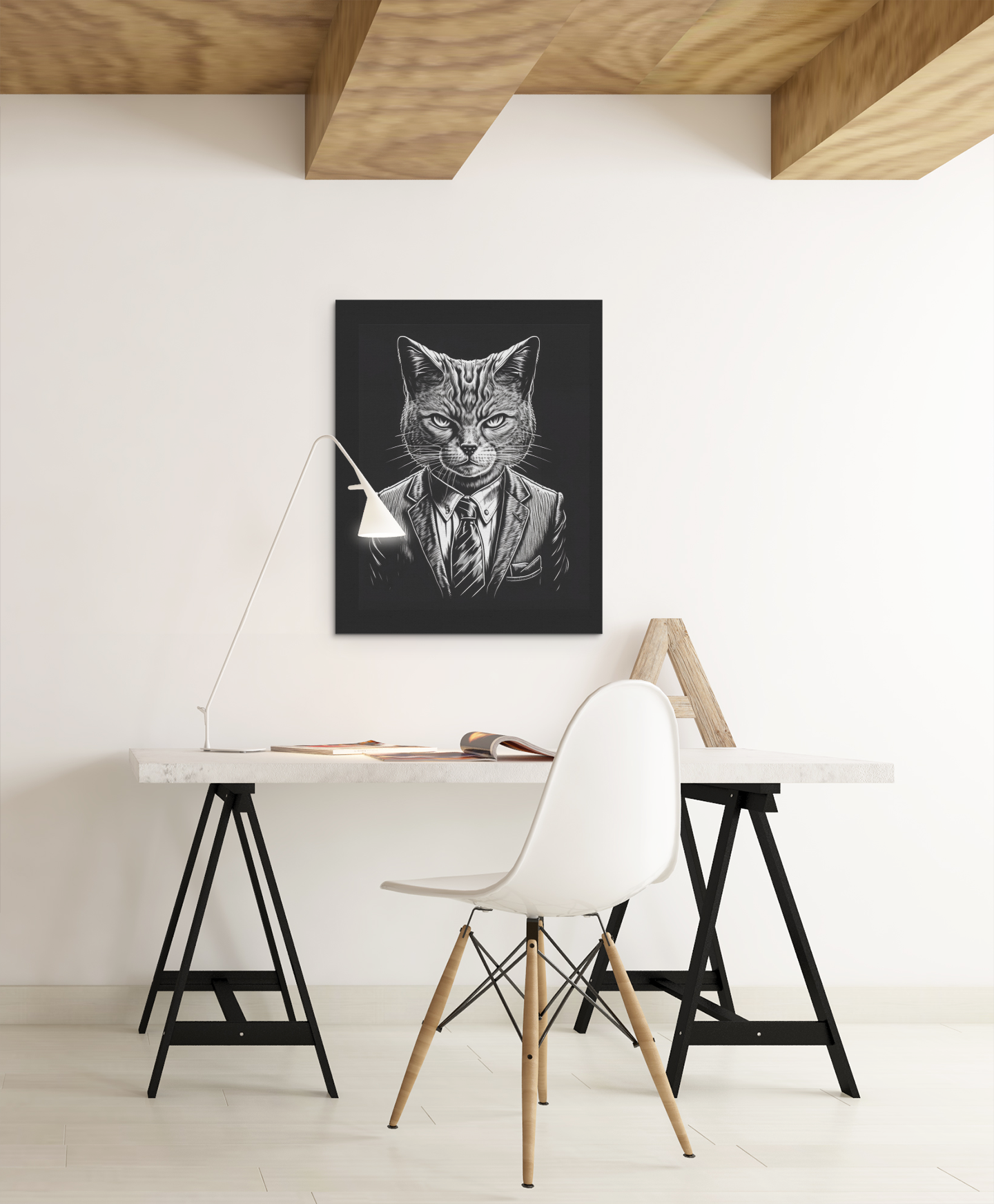Cat Boss Framed Print
