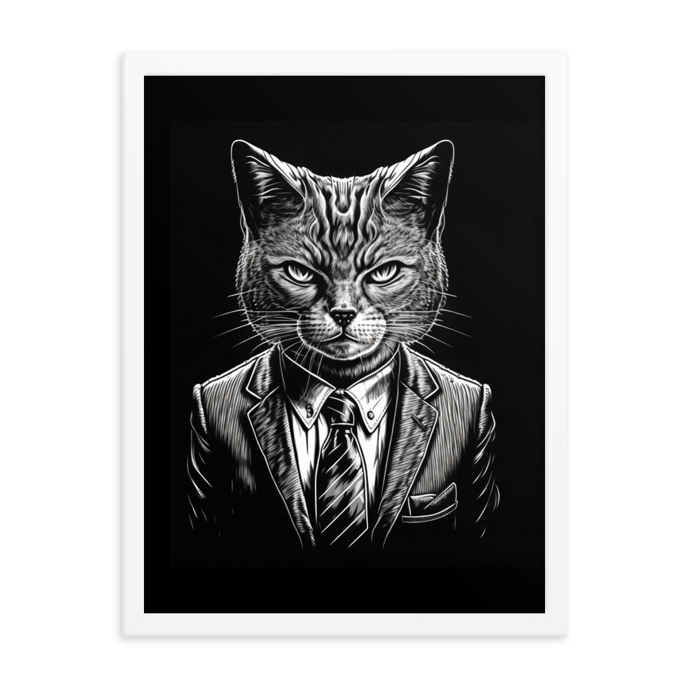 Cat Boss Framed Print