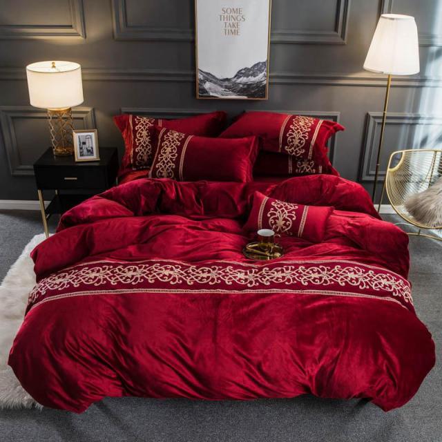 Red Velvet Duvet Set freeshipping - khollect