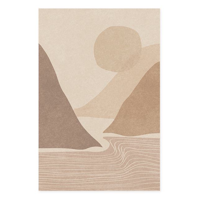Bohemian Mountain Face Line Art Canvas Print
