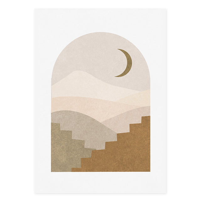 Bohemian Mountain Face Line Art Canvas Print