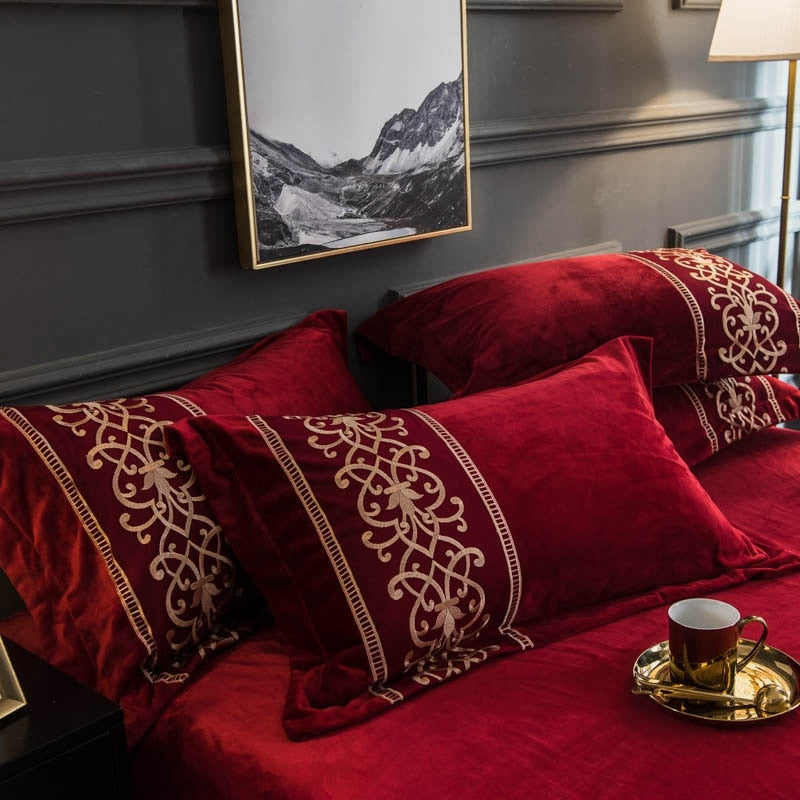Red Velvet Duvet Set freeshipping - khollect