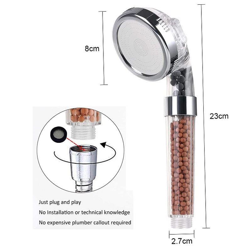 High Pressure Water Filter Shower Head freeshipping - khollect