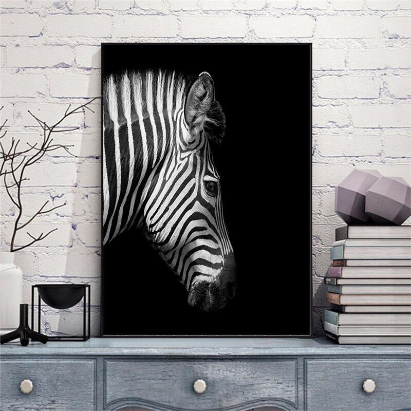 Monochrome Animal Canvas Poster freeshipping - khollect