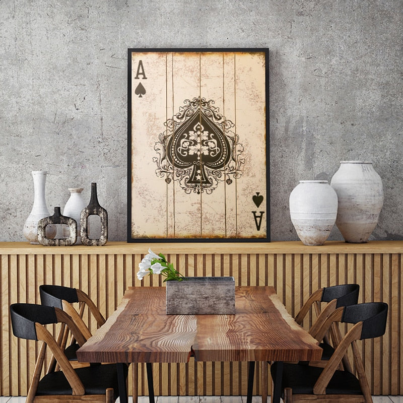 Vintage Card Deck Canvas Art Print