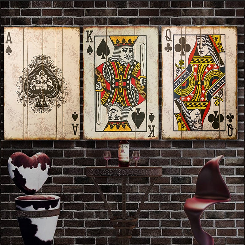 Vintage Card Deck Canvas Art Print