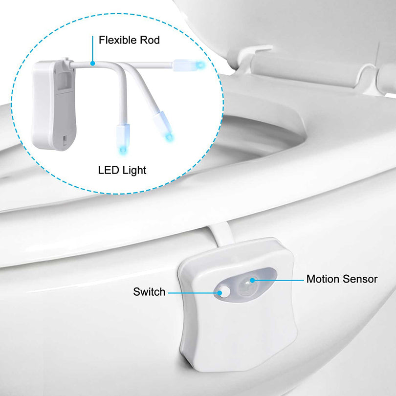 Night Fall Motion Sensor LED Toilet Light