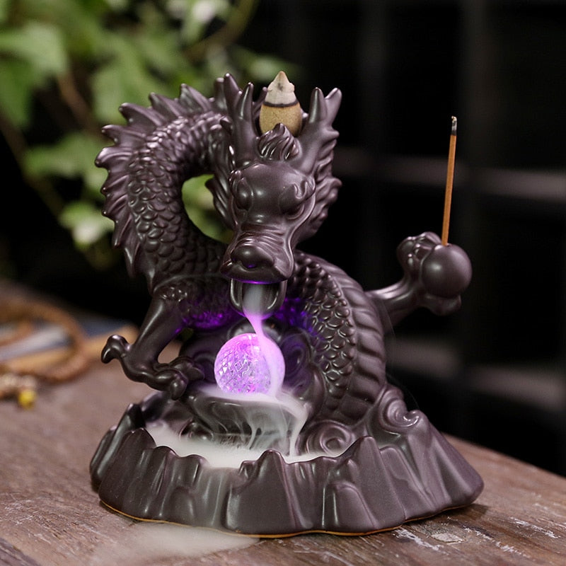 Ceramic Dragon Incense Holder freeshipping - khollect