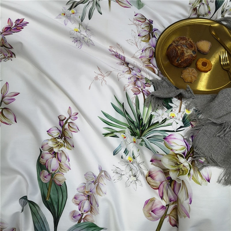 Tropical Leaves Flowers Duvet cover freeshipping - khollect
