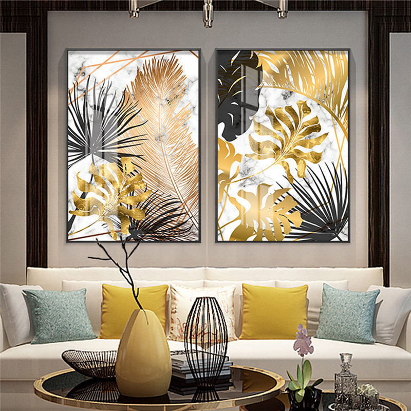 Black Gold Foliage Canvas Art Print