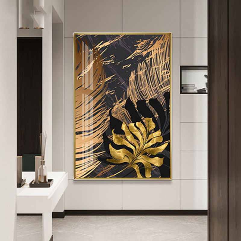 Black Gold Foliage Canvas Art Print
