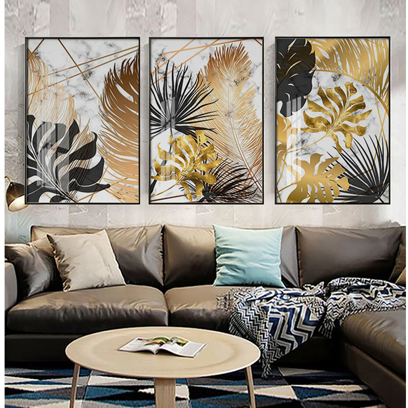 Black Gold Foliage Canvas Art Print