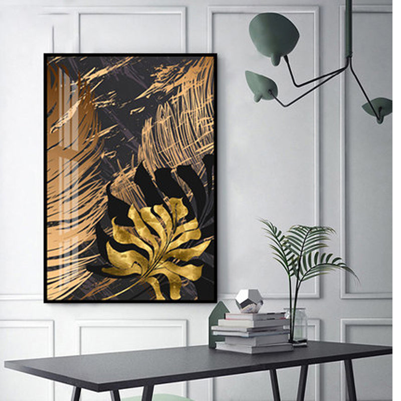 Black Gold Foliage Canvas Art Print
