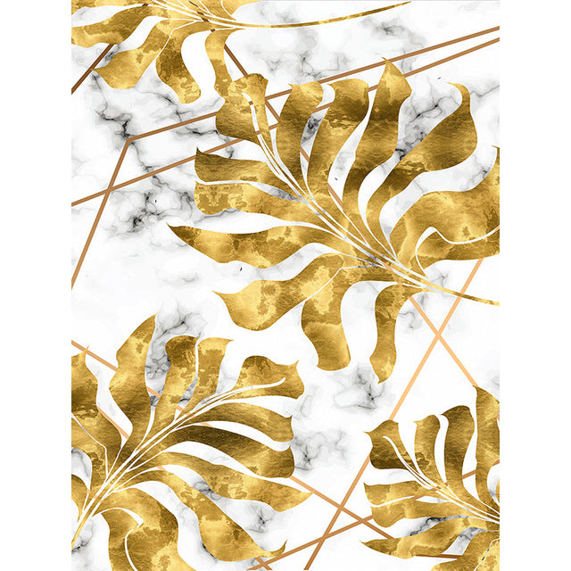 Black Gold Foliage Canvas Art Print