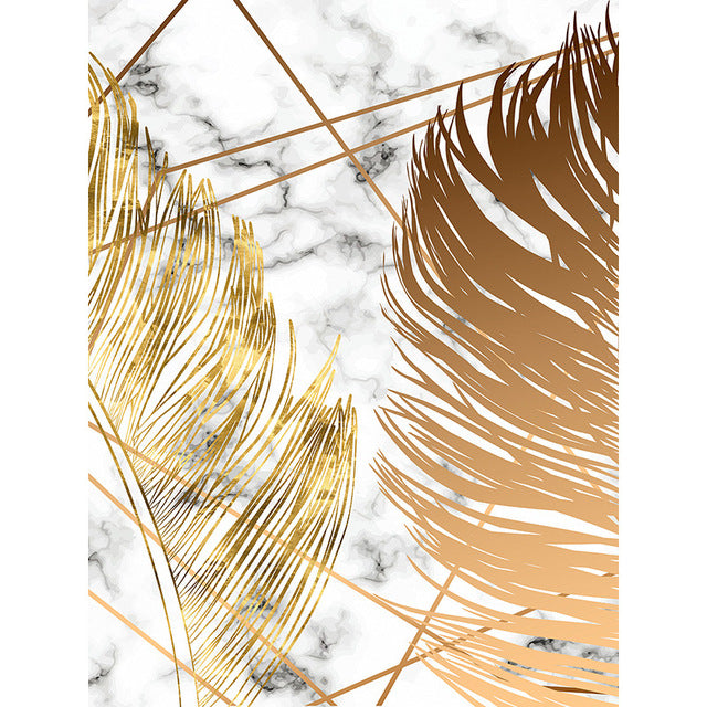 Black Gold Foliage Canvas Art Print