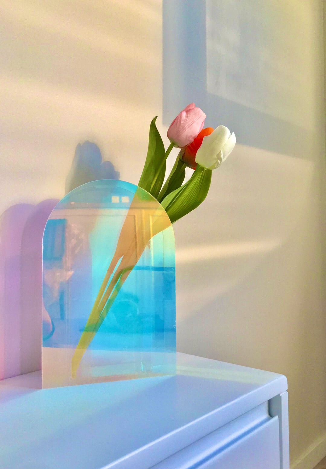 Rainbow Color Acrylic Vase freeshipping - khollect