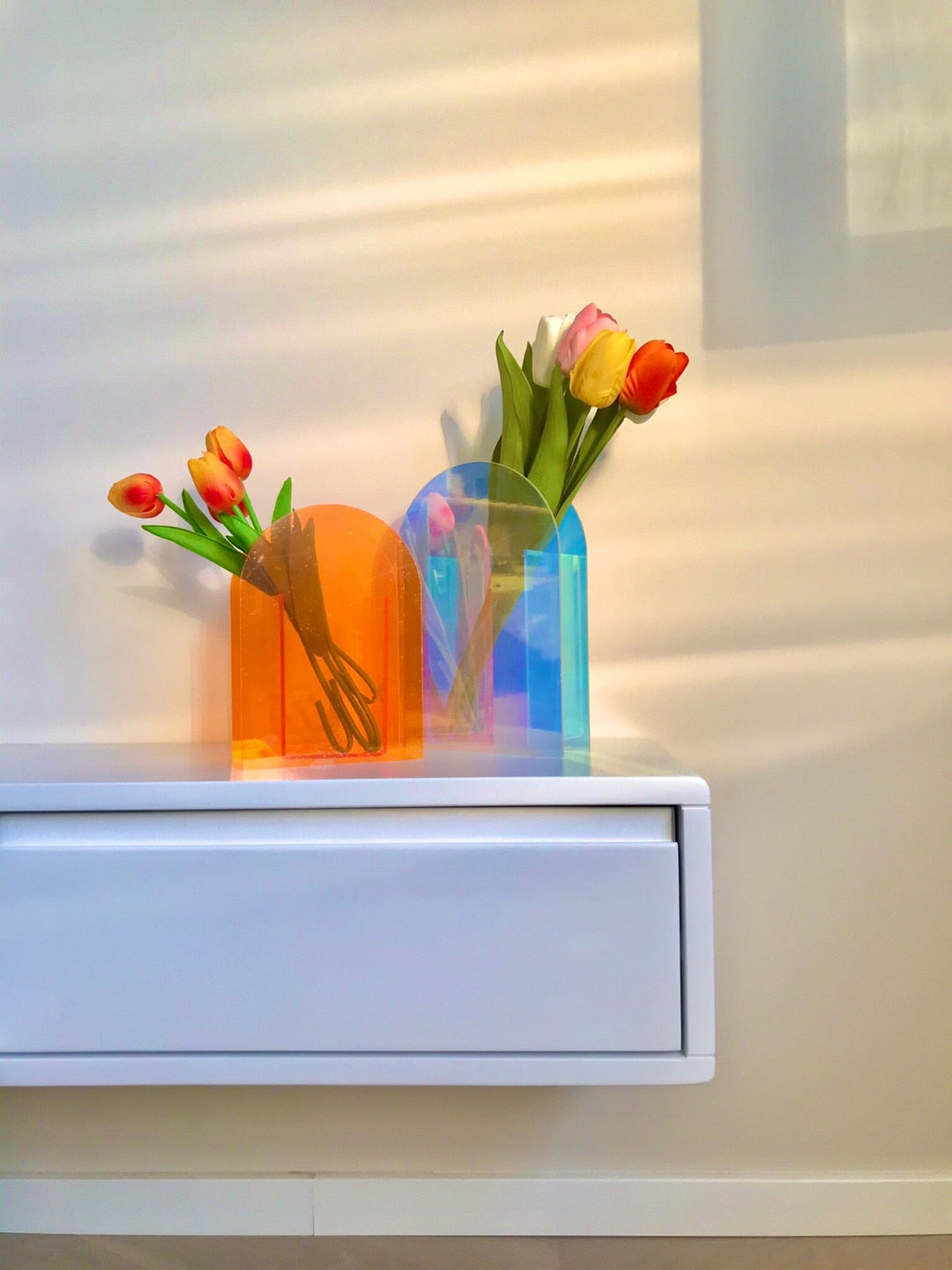 Rainbow Color Acrylic Vase freeshipping - khollect