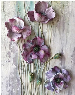 3D Floral Canvas Print freeshipping - khollect