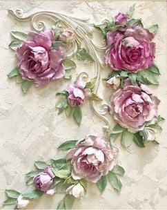 3D Floral Canvas Print freeshipping - khollect