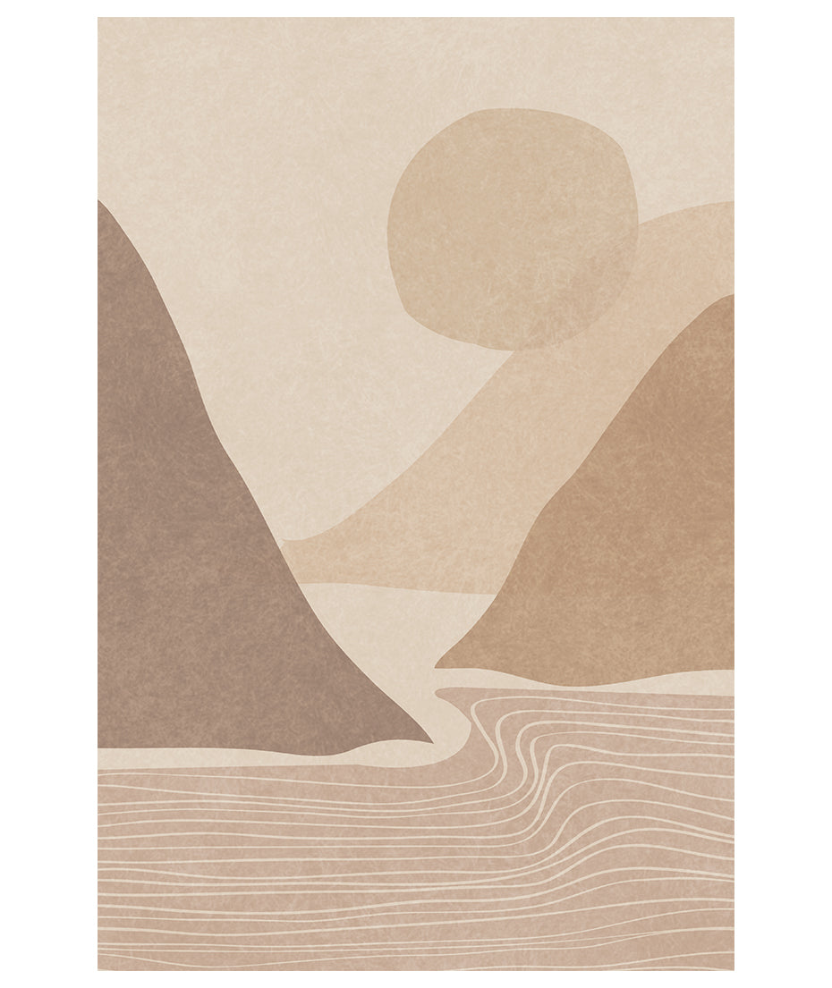 Bohemian Mountain Face Line Art Canvas Print