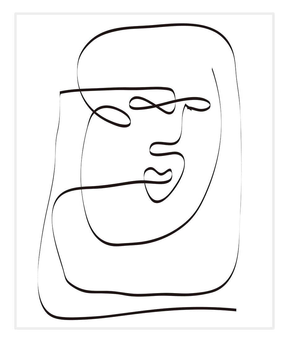 Bohemian Mountain Face Line Art Canvas Print