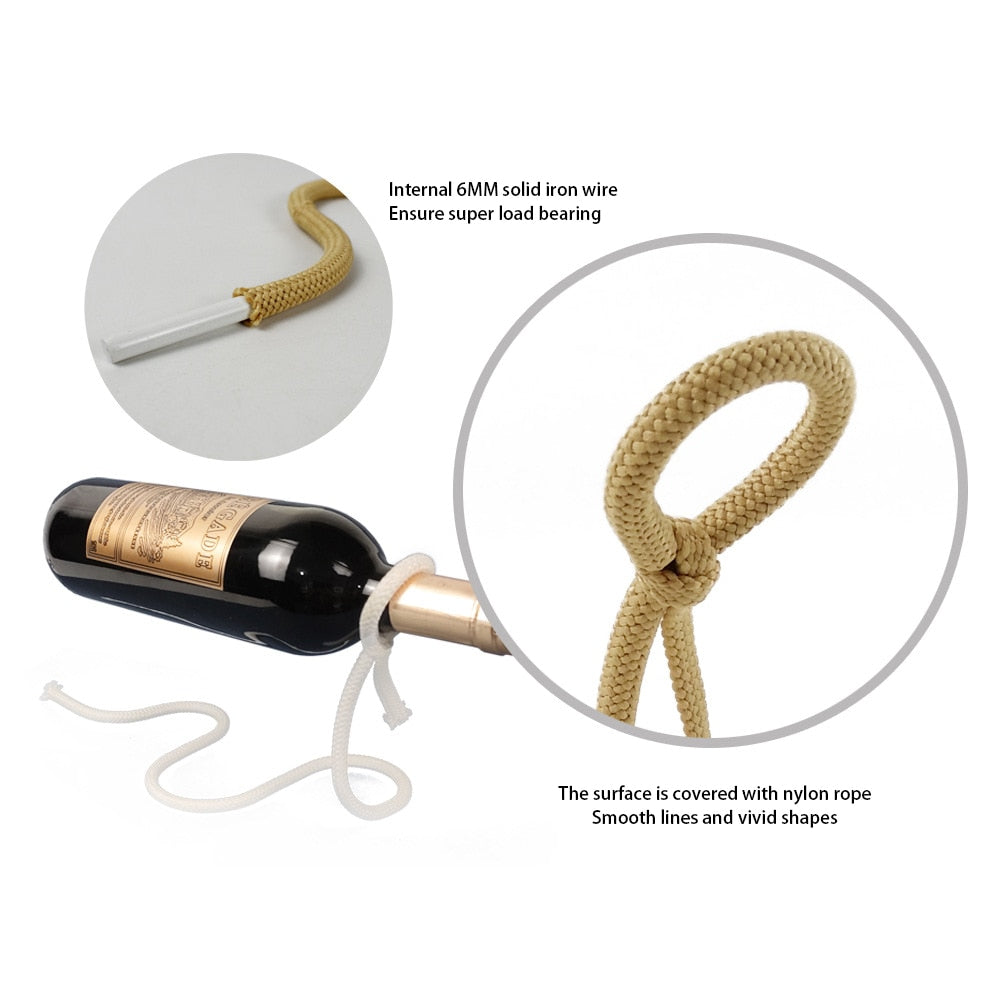 Suspended Rope Wine Rack freeshipping - khollect