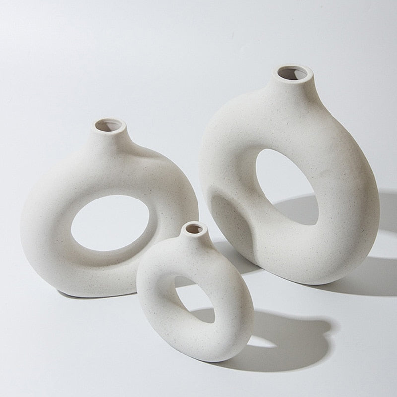 Donut Ceramic Flower Vase freeshipping - khollect