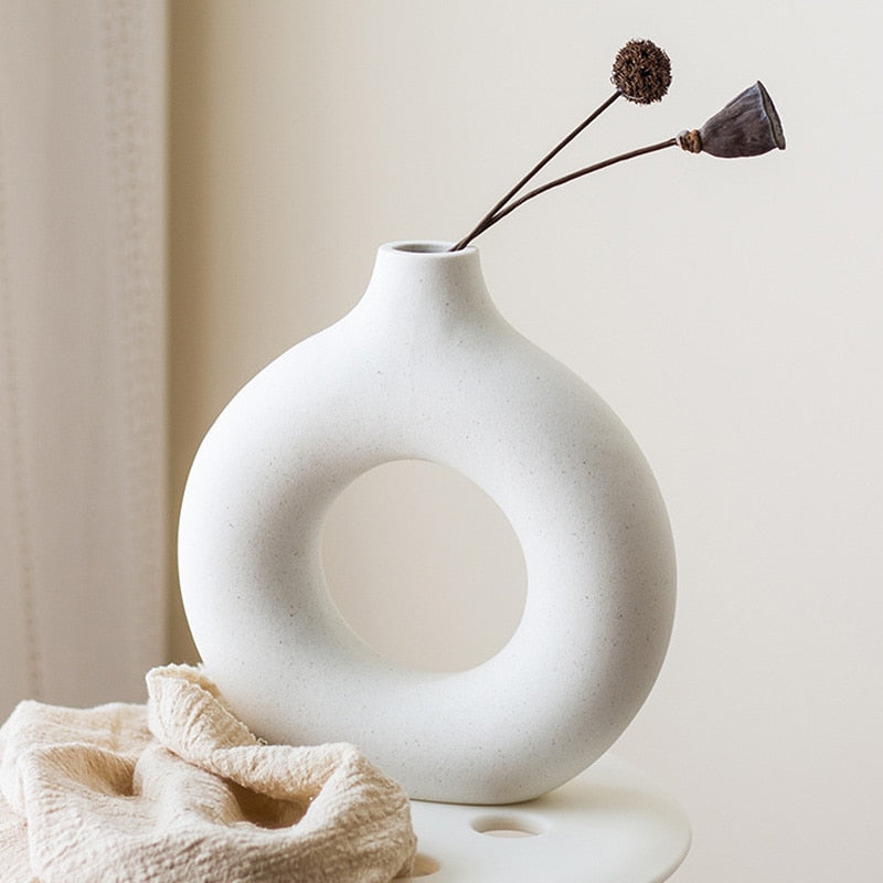 Donut Ceramic Flower Vase freeshipping - khollect
