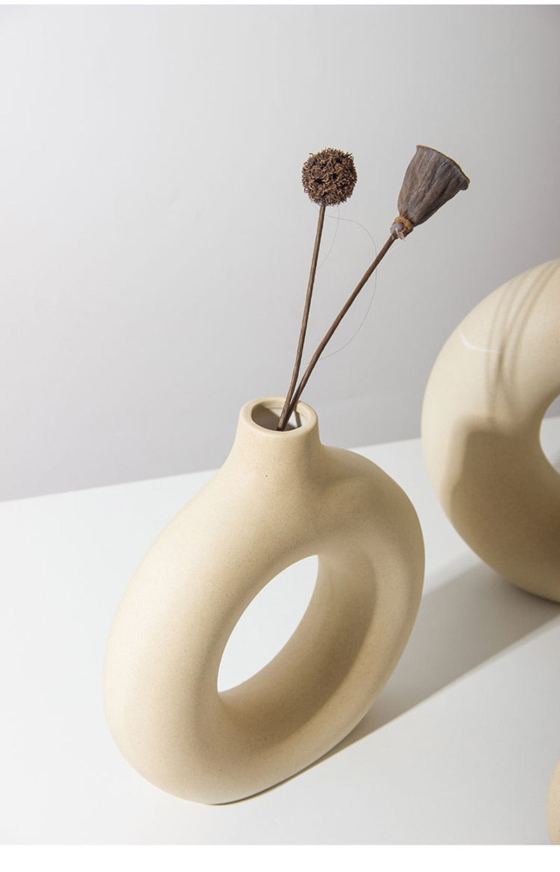 Donut Ceramic Flower Vase freeshipping - khollect