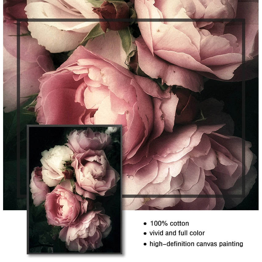 Pink Blossom Rose Flower Canvas Print freeshipping - khollect