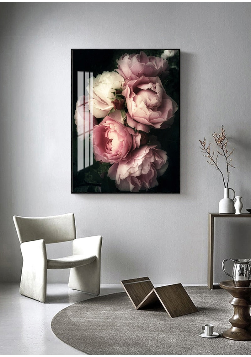 Pink Blossom Rose Flower Canvas Print freeshipping - khollect