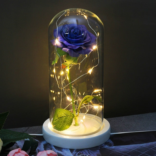 LED Eternal Rose In Glass Decor freeshipping - khollect